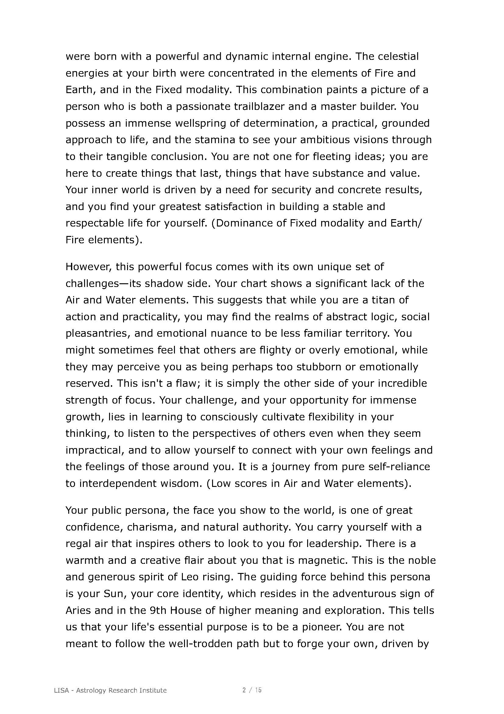 Career Reading Sample 2