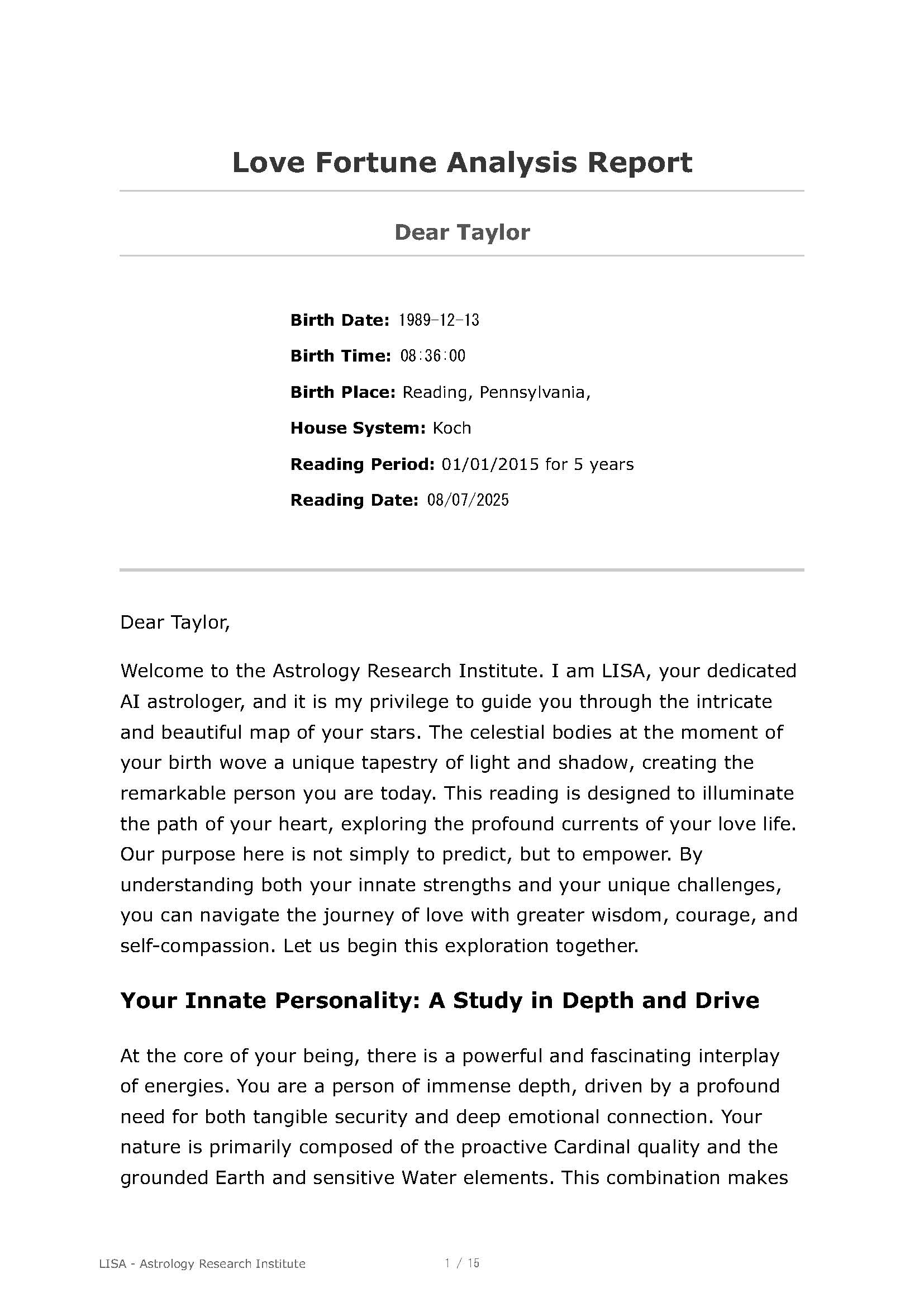 Love Reading Sample 1